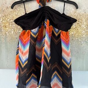 Guess Silk Multicolour Halter Top (Like New)